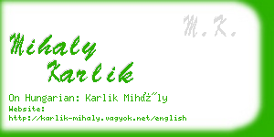 mihaly karlik business card